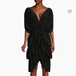 NWT Norma Kamali 4-Tiered Butterfly Knee Length Dress